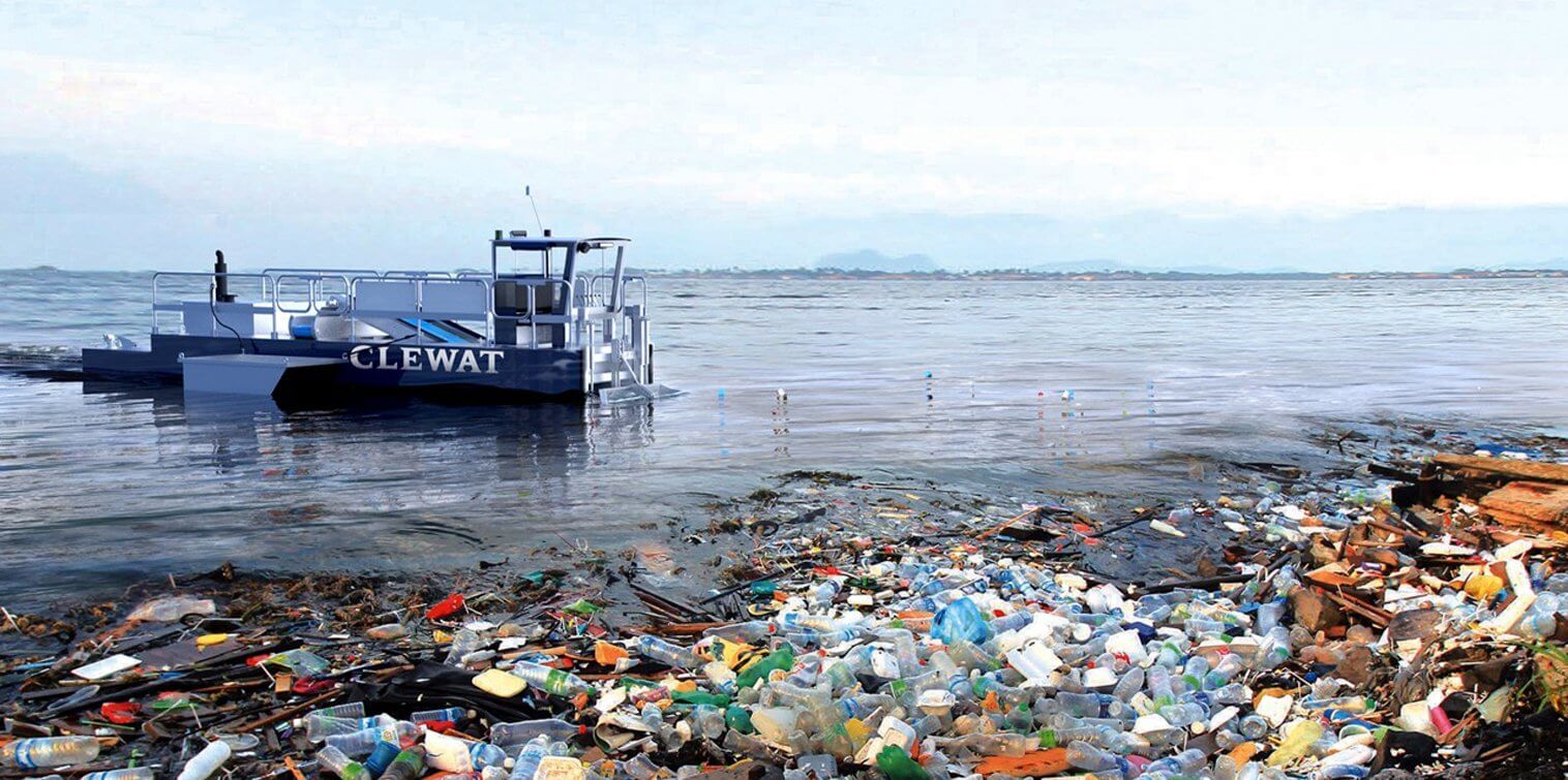 Clewat cleans open waters with catamaran